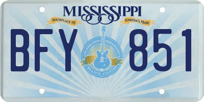 MS license plate BFY851