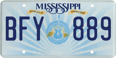 MS license plate BFY889