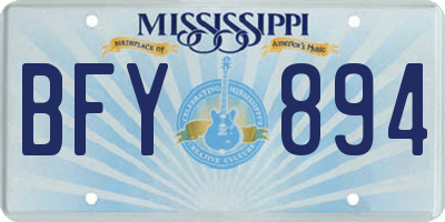 MS license plate BFY894