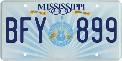 MS license plate BFY899