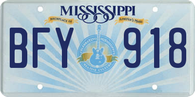 MS license plate BFY918