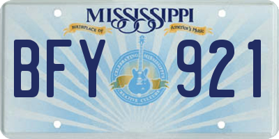 MS license plate BFY921
