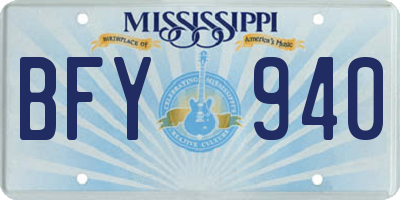 MS license plate BFY940