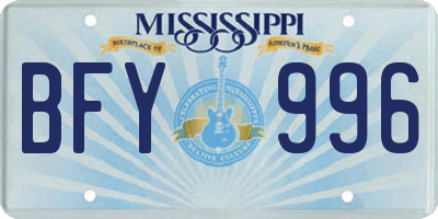 MS license plate BFY996
