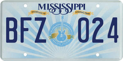 MS license plate BFZ024