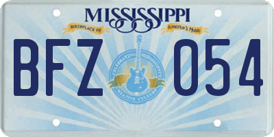 MS license plate BFZ054