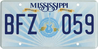 MS license plate BFZ059