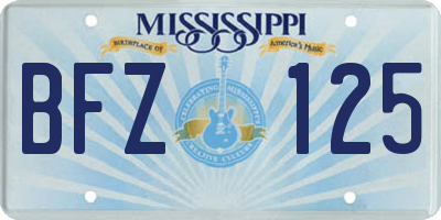 MS license plate BFZ125