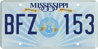 MS license plate BFZ153