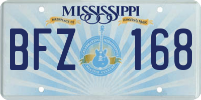 MS license plate BFZ168