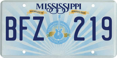 MS license plate BFZ219