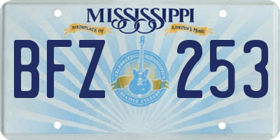 MS license plate BFZ253