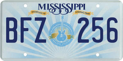 MS license plate BFZ256