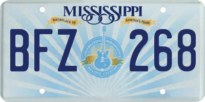 MS license plate BFZ268