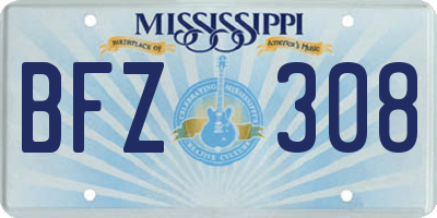 MS license plate BFZ308