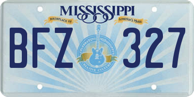 MS license plate BFZ327