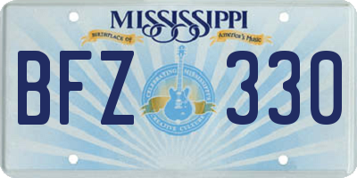 MS license plate BFZ330