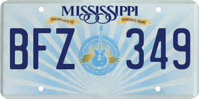 MS license plate BFZ349