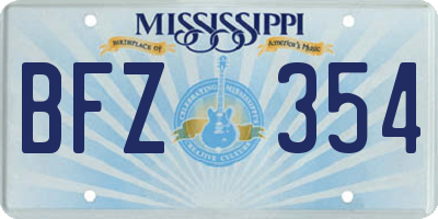 MS license plate BFZ354