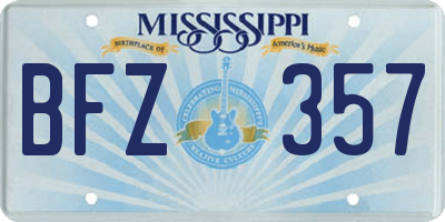 MS license plate BFZ357