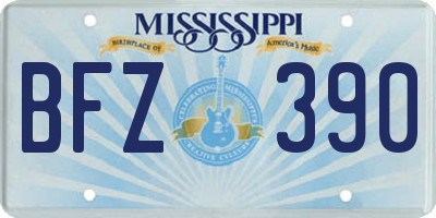 MS license plate BFZ390