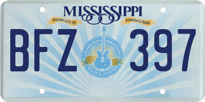 MS license plate BFZ397