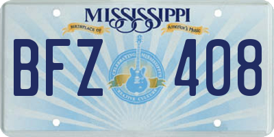 MS license plate BFZ408