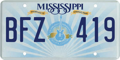 MS license plate BFZ419