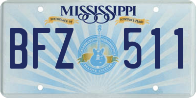 MS license plate BFZ511