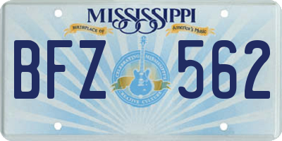MS license plate BFZ562