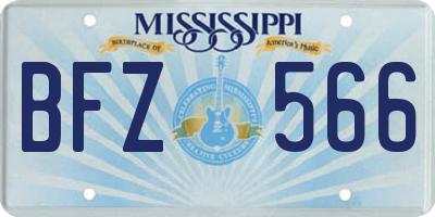 MS license plate BFZ566