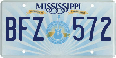 MS license plate BFZ572