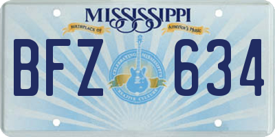 MS license plate BFZ634