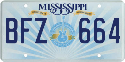MS license plate BFZ664