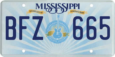 MS license plate BFZ665
