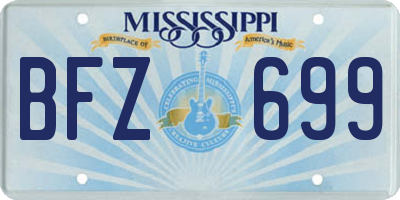MS license plate BFZ699
