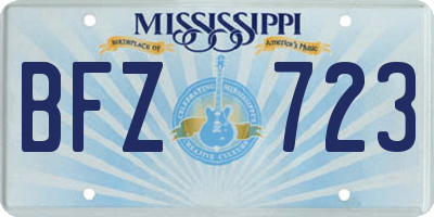 MS license plate BFZ723