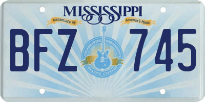 MS license plate BFZ745