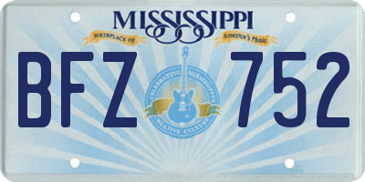 MS license plate BFZ752