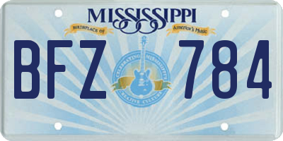 MS license plate BFZ784