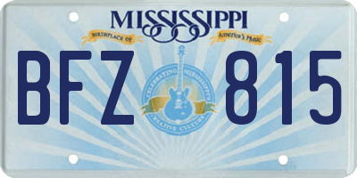 MS license plate BFZ815