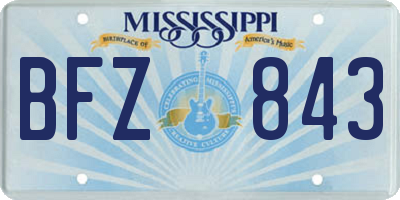MS license plate BFZ843