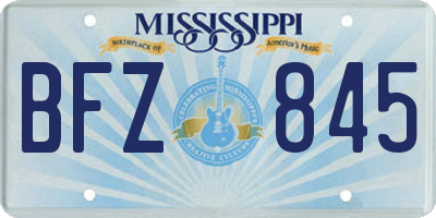 MS license plate BFZ845