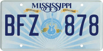 MS license plate BFZ878