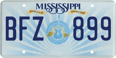 MS license plate BFZ899