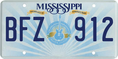 MS license plate BFZ912