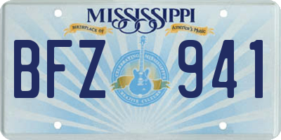 MS license plate BFZ941