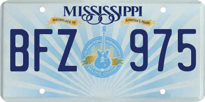 MS license plate BFZ975