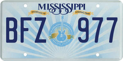 MS license plate BFZ977