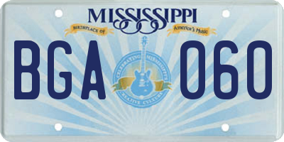 MS license plate BGA060